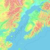 Mappa topografica Kenai Peninsula, altitudine, rilievo