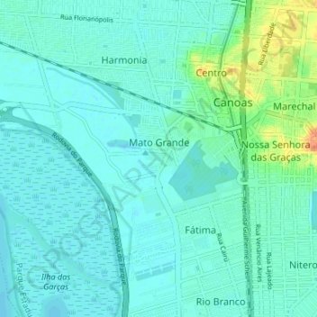 Mappa topografica Mato Grande, altitudine, rilievo