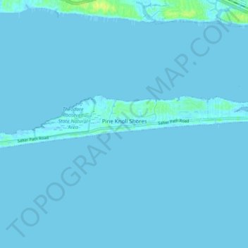 Mappa topografica Pine Knoll Shores, altitudine, rilievo