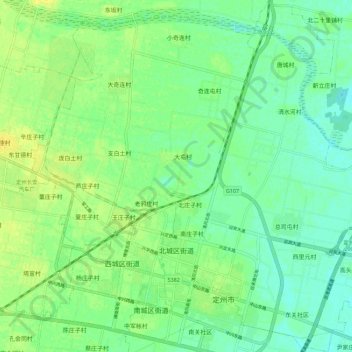 Mappa topografica 北城区街道, altitudine, rilievo