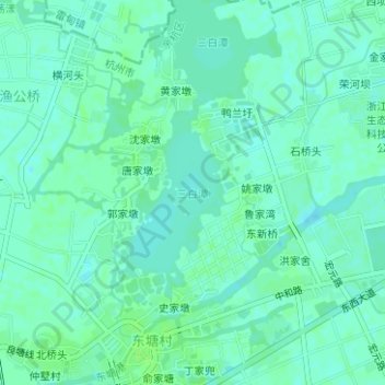 Mappa topografica 三白潭, altitudine, rilievo