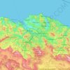 Mappa topografica Biskaje, altitudine, rilievo