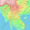 Mappa topografica 瀾滄江 Lancang - Mekong - แม่น้ำโขง, altitudine, rilievo