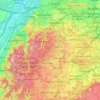 Mappa topografica Region Nordschwarzwald, altitudine, rilievo