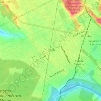Mappa topografica Planalto, altitudine, rilievo