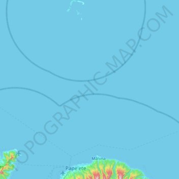 Mappa topografica Arue, altitudine, rilievo