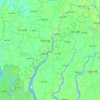 Mappa topografica Pirojpur District, altitudine, rilievo