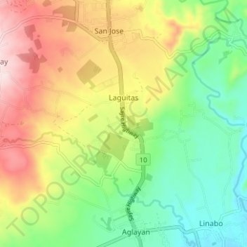 Mappa topografica Laguitas, altitudine, rilievo
