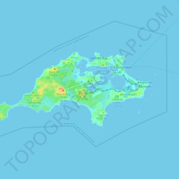 Mappa topografica Rottnest Island, altitudine, rilievo