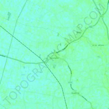 Mappa topografica Donington CP, altitudine, rilievo