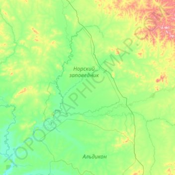 Mappa topografica Норский сельсовет, altitudine, rilievo