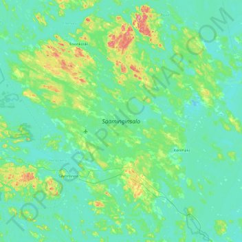 Mappa topografica Sääminginsalo, altitudine, rilievo