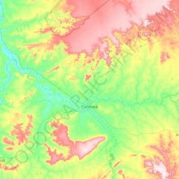 Mappa topografica Curimatá, altitudine, rilievo