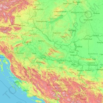 Mappa topografica Sava, altitudine, rilievo