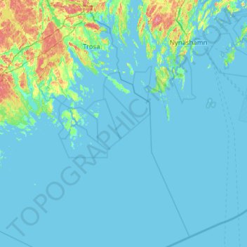Mappa topografica Trosa kommun, altitudine, rilievo