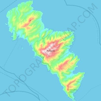 Mappa topografica Άνδρος, altitudine, rilievo