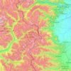 Mappa topografica Cottische Alpen, altitudine, rilievo