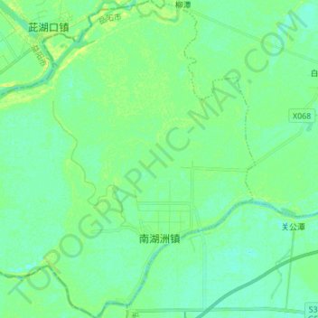 Mappa topografica 南湖州镇, altitudine, rilievo
