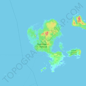 Mappa topografica Соловецкие острова, altitudine, rilievo