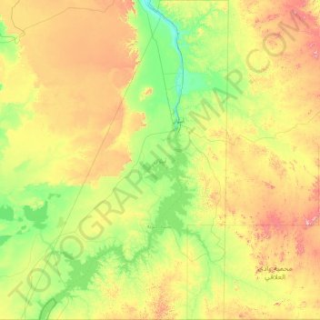 Mappa topografica Aswan Governorate, altitudine, rilievo