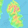 Mappa topografica Isle of Arran, altitudine, rilievo