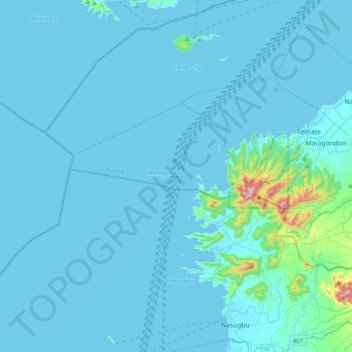 Mappa topografica Maragondon, altitudine, rilievo