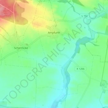 Mappa topografica Ampfurth, altitudine, rilievo