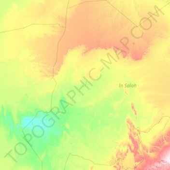 Mappa topografica In Salah, altitudine, rilievo