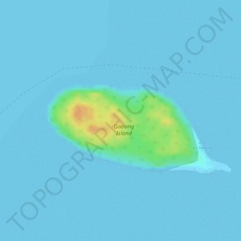 Mappa topografica Gabung Island, altitudine, rilievo
