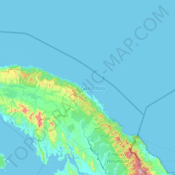 Mappa topografica Comarca Guna Yala, altitudine, rilievo