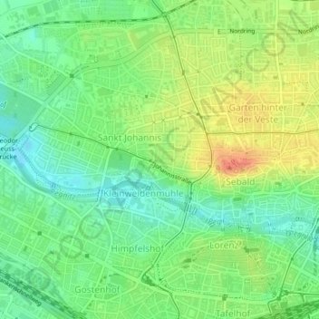Mappa topografica St. Johannis, altitudine, rilievo