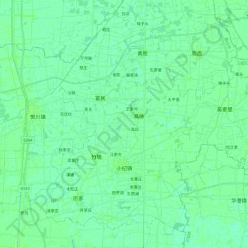 Mappa topografica 小纪镇, altitudine, rilievo