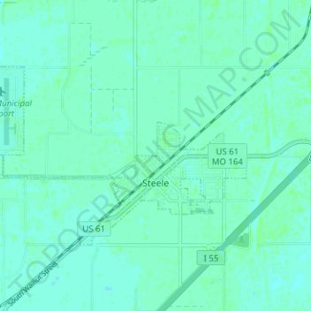 Mappa topografica Steele, altitudine, rilievo