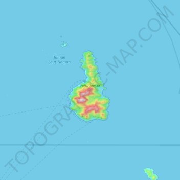 Mappa topografica Tioman, altitudine, rilievo