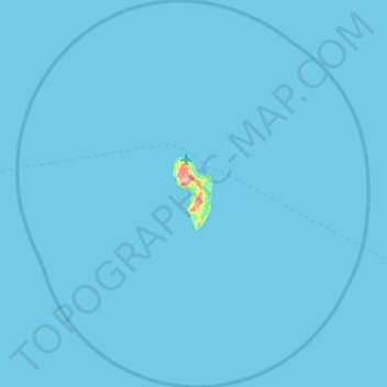 Mappa topografica Rurutu, altitudine, rilievo
