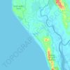 Mappa topografica Rohingya Refugee Camp in Bangladesh, altitudine, rilievo