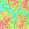Mappa topografica Cahors, altitudine, rilievo