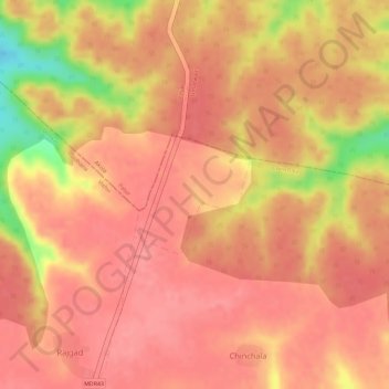 Mappa topografica Rajgad, altitudine, rilievo