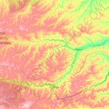 Mappa topografica Brasiléia, altitudine, rilievo