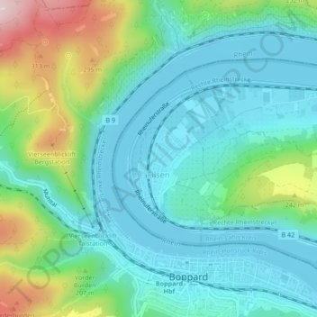 Mappa topografica Filsen, altitudine, rilievo