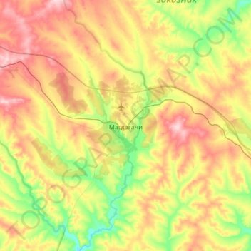 Mappa topografica городское поселение Магдагачи, altitudine, rilievo