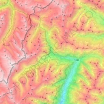 Mappa topografica Moos in Passeier - Moso in Passiria, altitudine, rilievo
