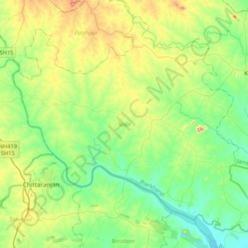 Mappa topografica Nala, altitudine, rilievo