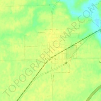 Mappa topografica Argenta, altitudine, rilievo