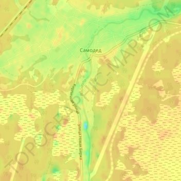 Mappa topografica Самодед, altitudine, rilievo