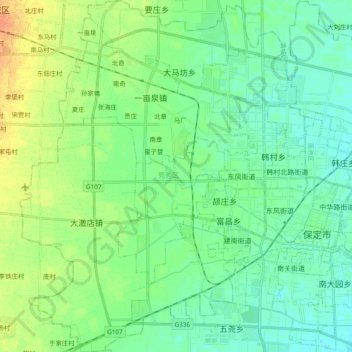 Mappa topografica 竞秀区, altitudine, rilievo