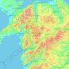 Mappa topografica Gwynedd, altitudine, rilievo