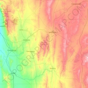 Mappa topografica Northern Areas Council, altitudine, rilievo