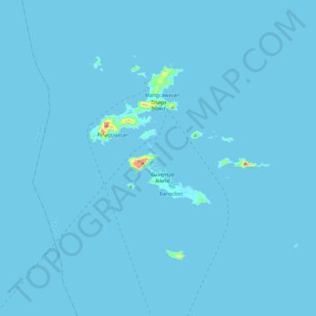 Mappa topografica Calaguas Group of Islands, altitudine, rilievo