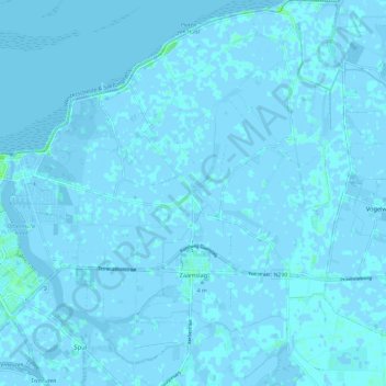 Mappa topografica Zaamslag, altitudine, rilievo